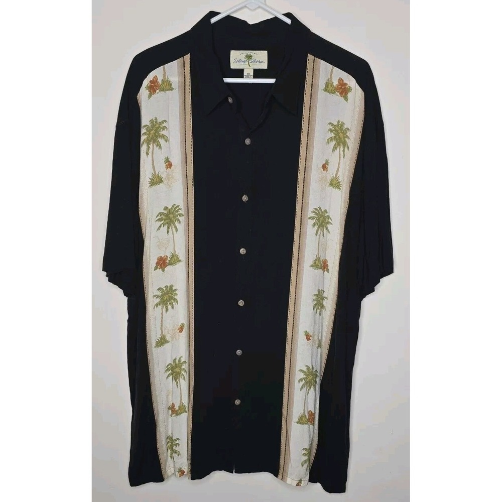 Island Shores Shirt Mens XXL Beach Vacation Dad Retro Hawaiian Resort Tropical